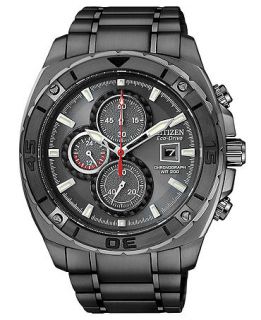 Citizen Watch, Mens Chronograph Eco Drive Gray Ion Plated Stainless