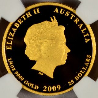 2009 Australia 1 4 oz Gold Lunar Year of The Ox $25 NGC PF69 UC