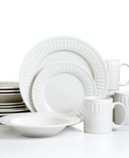 Thomson Pottery Dinnerware, Ripple White 16 Piece Set   Casual