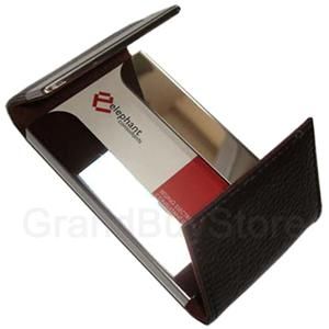 Leather Magnetic Business Credit ID Card Case Holder BR