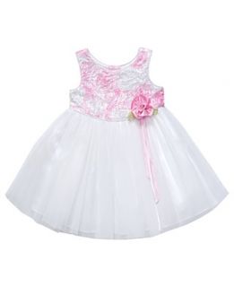 Sweet Heart Rose Baby Dress, Baby Girls Special Occasion Rose Bodice