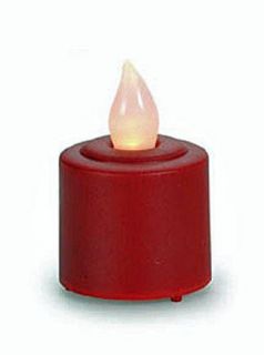 Battery Operated Flicker Flame LED Votive Candles Red