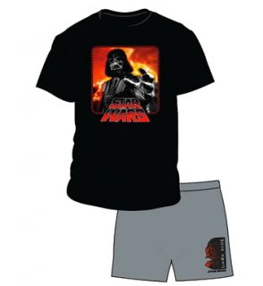 Pigiama Uomo Maglietta E Shorts Uomo Ufficiale Star Wars Darth Vader