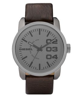 Diesel Watch, Brown Leather Strap 46mm DZ1467   All Watches   Jewelry