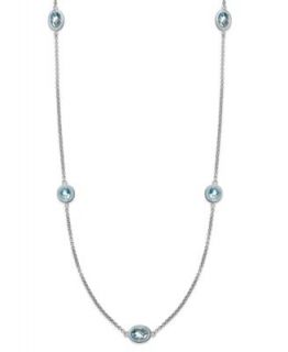 Sterling Silver Necklace, 17 Blue Topaz Station Necklace (5 ct. t.w.)