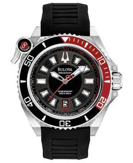 Bulova Watch, Mens Precisionist Sport Black Rubber Strap 49mm 98B166