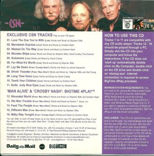 Crosby Stills Nash 2005 Daily Mail Collectors Edition Promo CD Audio
