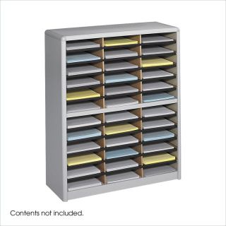 Safco 36 Compartment Value Sorter Metal Flat Files Organizer in Gray
