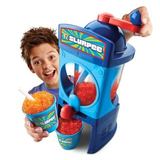 The Slurpee maker comes with two cups and thick straws ideal for