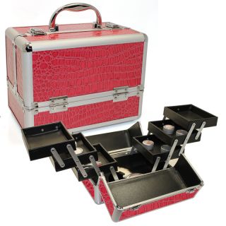Makeup Train Cosmetic Case Kit Box Bag w/ 6 Extendable Trays Organizer
