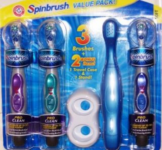 Pro Clean Spinbrush Combo Toothbrush with Travel Case & Stand Value
