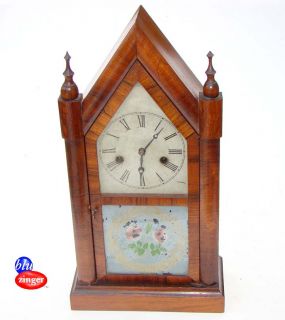 Antique E N Welch Forestville Conn Gothic Steeple Mantel Clock