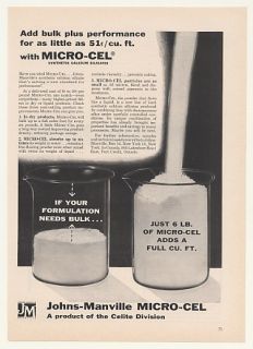 1958 Johns Manville Micro Cel Synthetic Calcium Silicates Print Ad