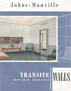 Johns Manville Catalog Asbestos Transite Cement Movable Walls for