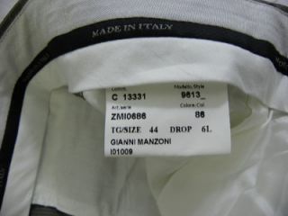 New Manzoni Super 130 Reda Wool Made in Italy Stripe Suit Sz 44 L $695