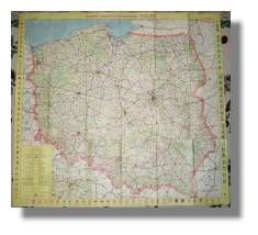 1981 Polska Mapa Samochodowa Polish Road Map