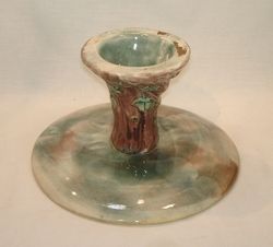 Antique Griffin Smith Hill Etruscan Majolica Maple Leaf Cake Stand