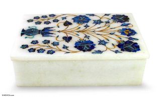Royal Bouquet India Art Marble Inlay Jewelry Box