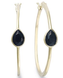 Victoria Townsend 18k Gold Over Sterling Silver Earrings, Onyx Hoop