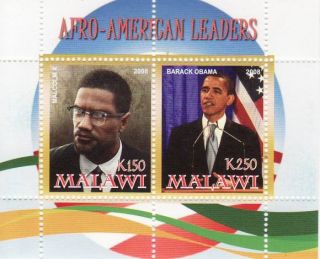 Obama Malcolm x Mint Sheet of 2 MNH SV0303