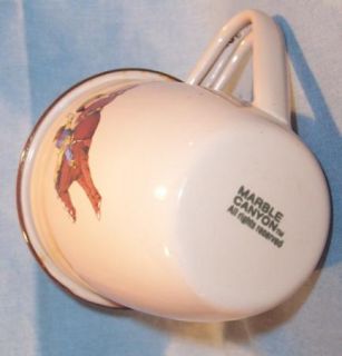 Marble Canyon Enamelware Cup Western Design Bronc Rider