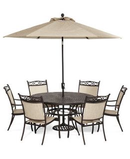 Branson Outdoor Patio Furniture, 7 Piece Set (60 Round Dining Table