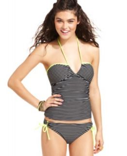 Hula Honey Striped Halter Tankini Top & Bottoms   Womens Swimwear