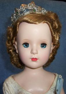 Vintage Madame Alexander Hard Plastic Walker Queen Doll