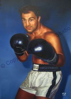Rocky Marciano Boxing Legend Original Oil Art Painting