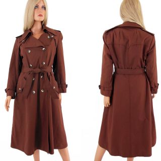 Coat Raincoat Rain Shine Wool Plaid Lined Cinnamon Brown M L