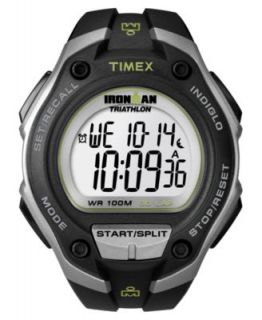 Timex Watch, Mens Digital Ironman 30 Lap Black Resin Strap T5E931UM
