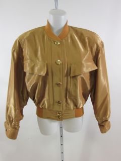 ESCADA Margaretha Ley Gold Silk Button Down Jacket 40