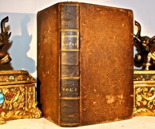 1832 RARE Lot Antique Book Beautiful Leather Library Set Decorator
