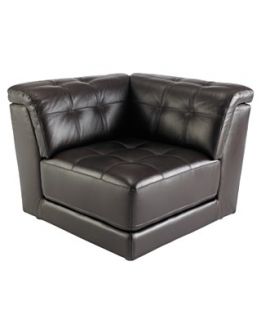 Stacey Leather Sofa Corner, Square 39W x 39D x 31H