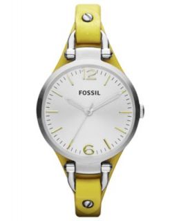 Fossil Bracelet, Yellow Leather Turnlock Bracelet   Fashion Jewelry