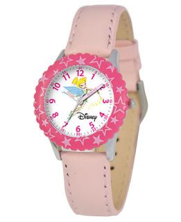 Disney Watch, Kids Tinker Bell Time Teacher Pink Leather Strap 31mm