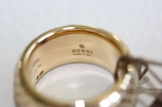 Gucci 18K Yellow Gold 10mm Wide Diamantissa Band Size 6