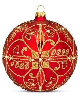 Waterford Christmas Ornament, Jim OLeary Beaded Lace Ruby Ball