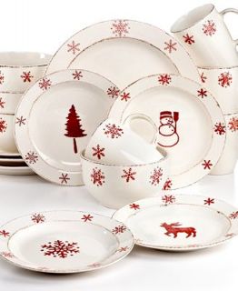 EuroCeramica Dinnerware, Birchwood Holiday 16 Piece Set