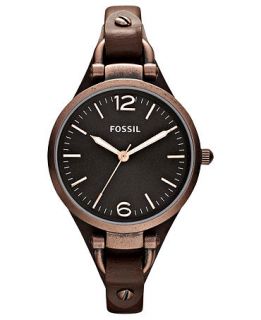 Fossil Watch, Womens Georgia Brown Leather Strap 32mm ES3200   All