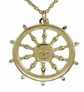 Disney Couture Gold Pirates Sailing Vessel Steering Wheel Necklace