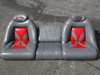 Ranger COMANCHE Bench Seats Gray w Red Inserts Fishing Boat 2004
