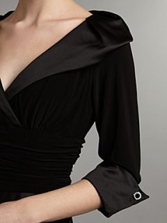 Eliza J Portrait collar 3/4 sleeve maxi dress Black   