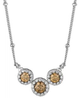 Le Vian Diamond Necklace, 14k White Gold White and Chocolate Diamond