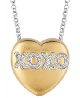 Sweethearts Diamond Necklace, 14k Gold over Sterling Silver Diamond