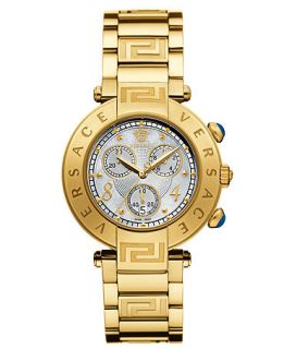 Versace Watch, Womens Swiss Chronograph Reve Gold PVD Stainless Steel