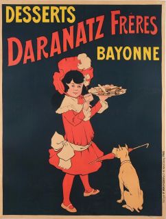 Original Vintage French Candy Ad Postrer Daranatz Frères by M Auzolle