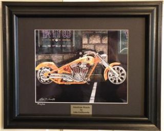 Motorcycle Art Aerosmith Perewitz Chopper Framed Print #17 wCOA by