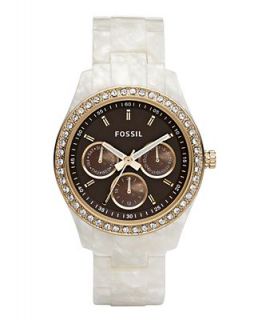 Fossil Watch, Womens Stella White Pearlized Resin Bracelet 37mm