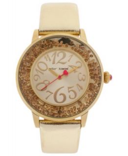 Betsey Johnson Watch, Womens Gold Tone Leather Strap 38mm BJ00159 02